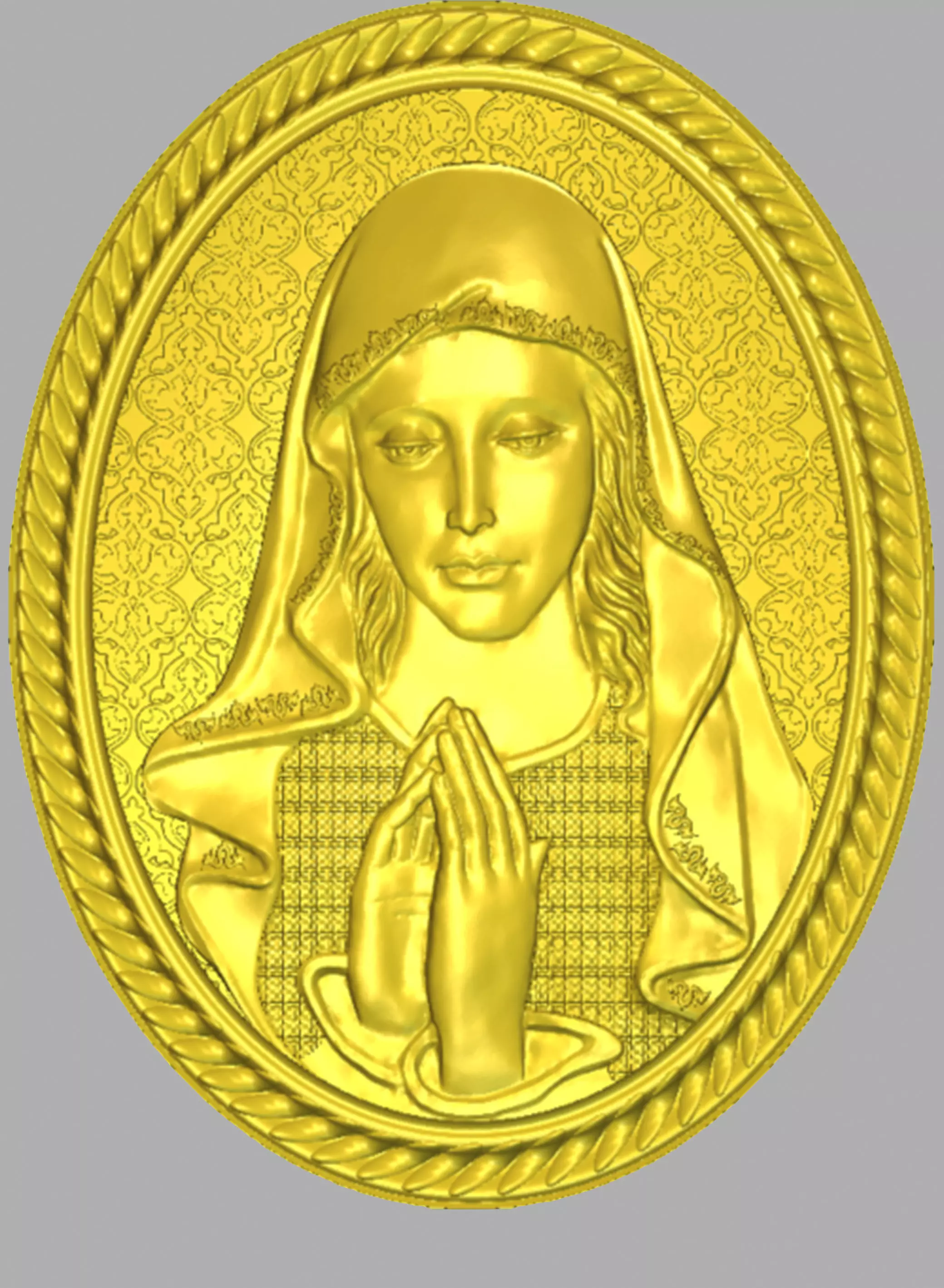 Virgin Mary Praying detailed 3D print model_1
