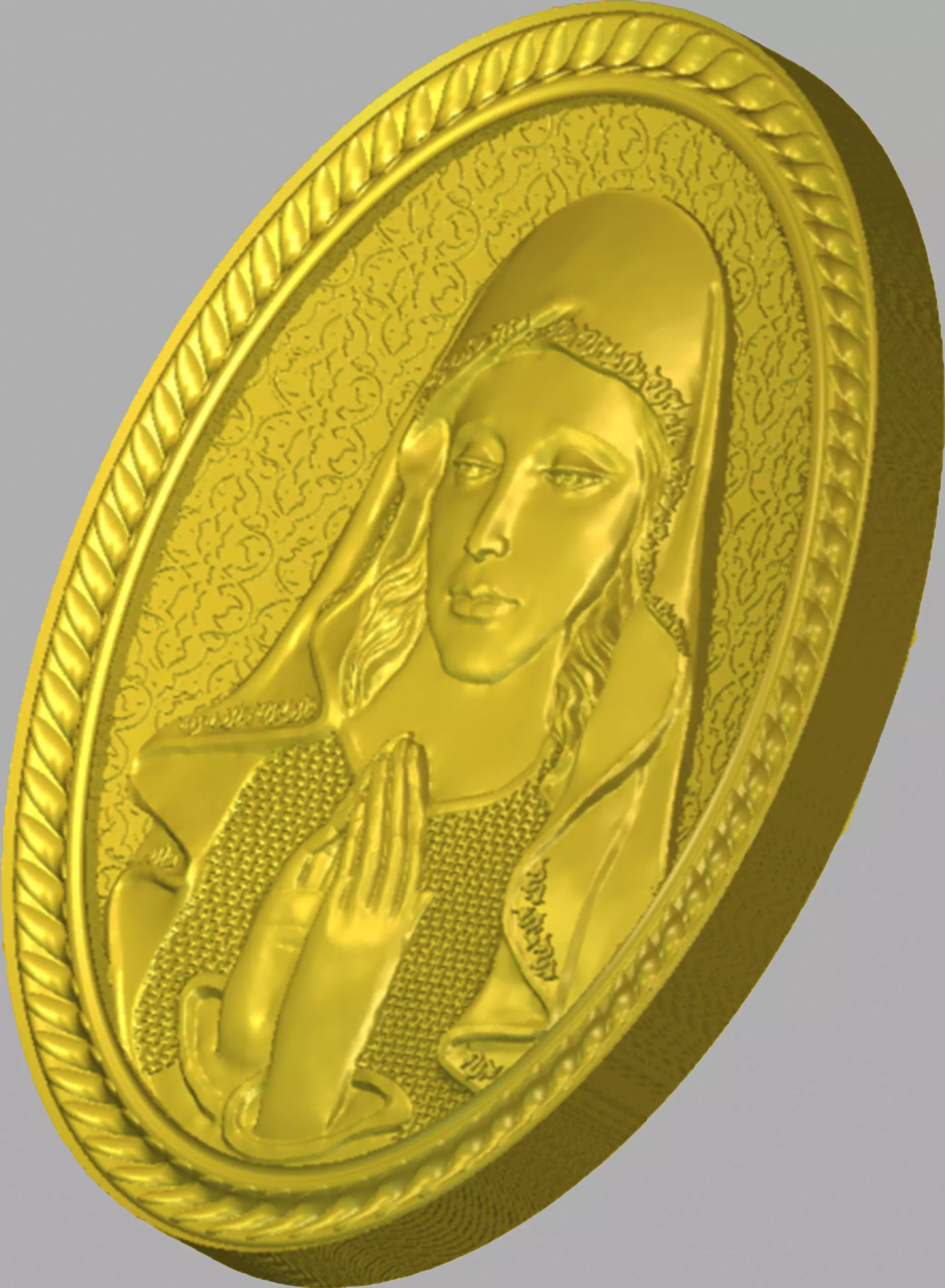 Virgin Mary Praying detailed 3D print model_4