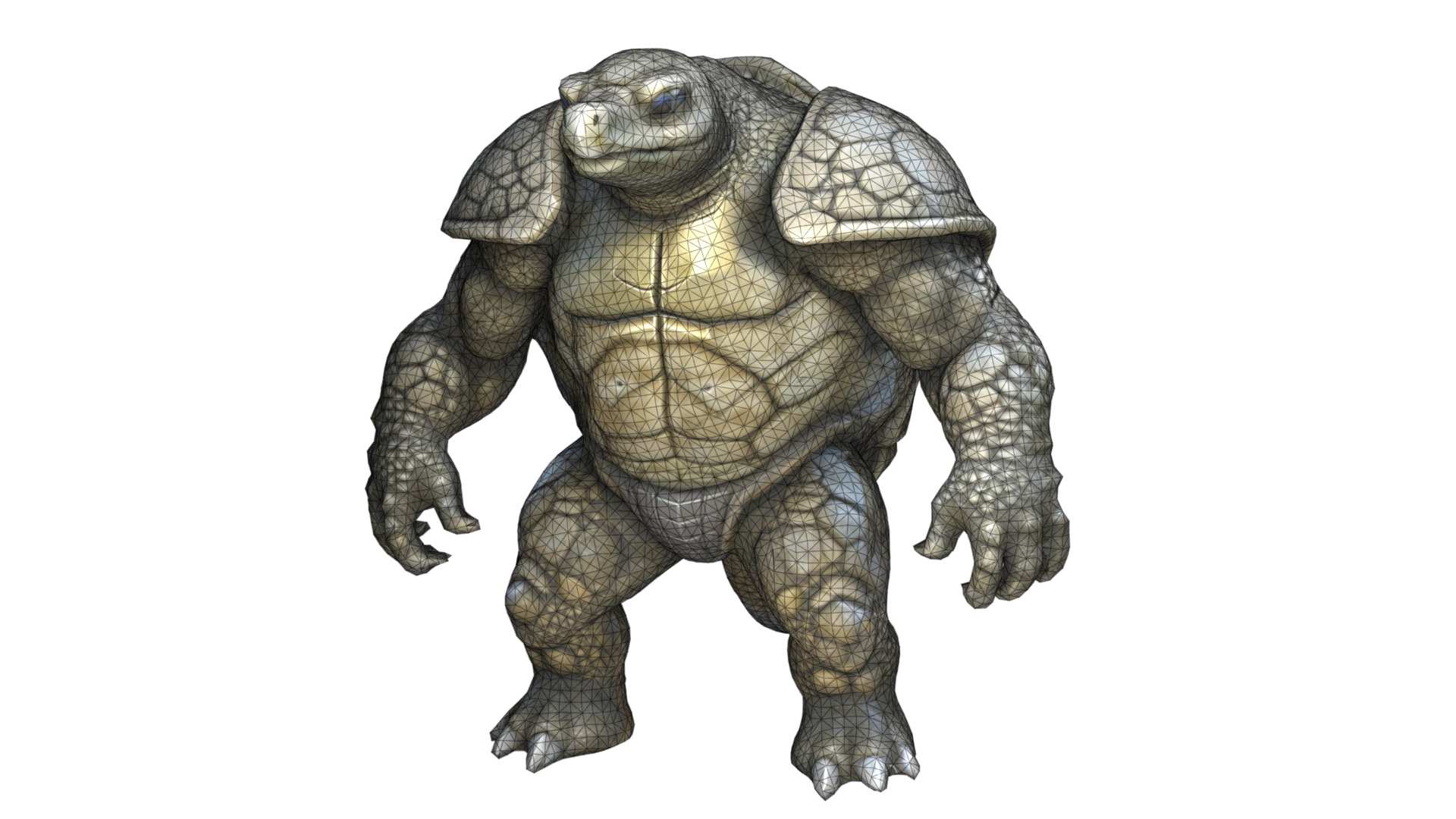 Turtle warrior character Low-poly 3D model_5