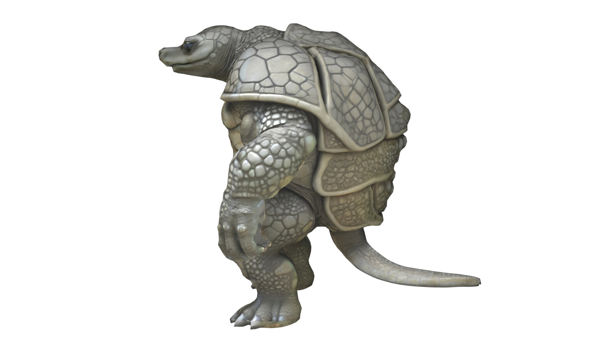 Turtle warrior character Low-poly 3D model_3