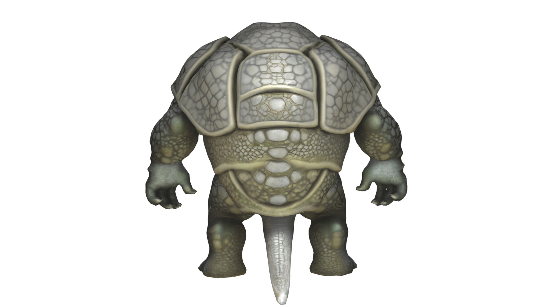 Turtle warrior character Low-poly 3D model_2