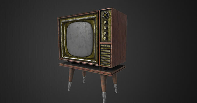 Old television Low-poly 3D model