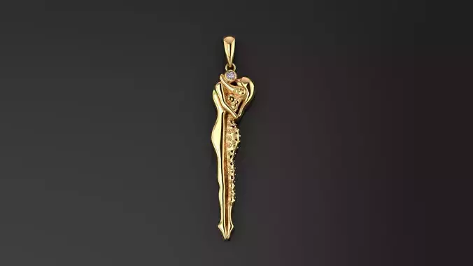 El y Ella  diamond pendant 3D model