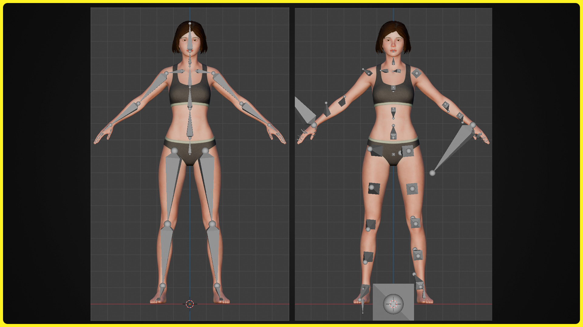 Realistic Female Base Model Low-poly 3D model_5