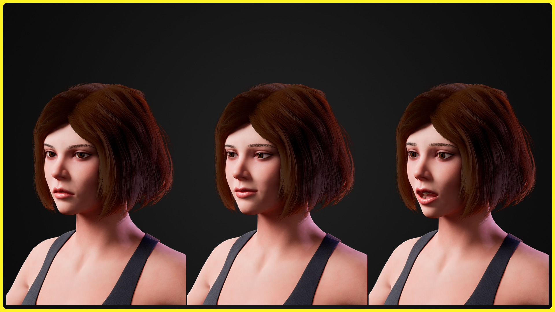 Realistic Female Base Model Low-poly 3D model_2