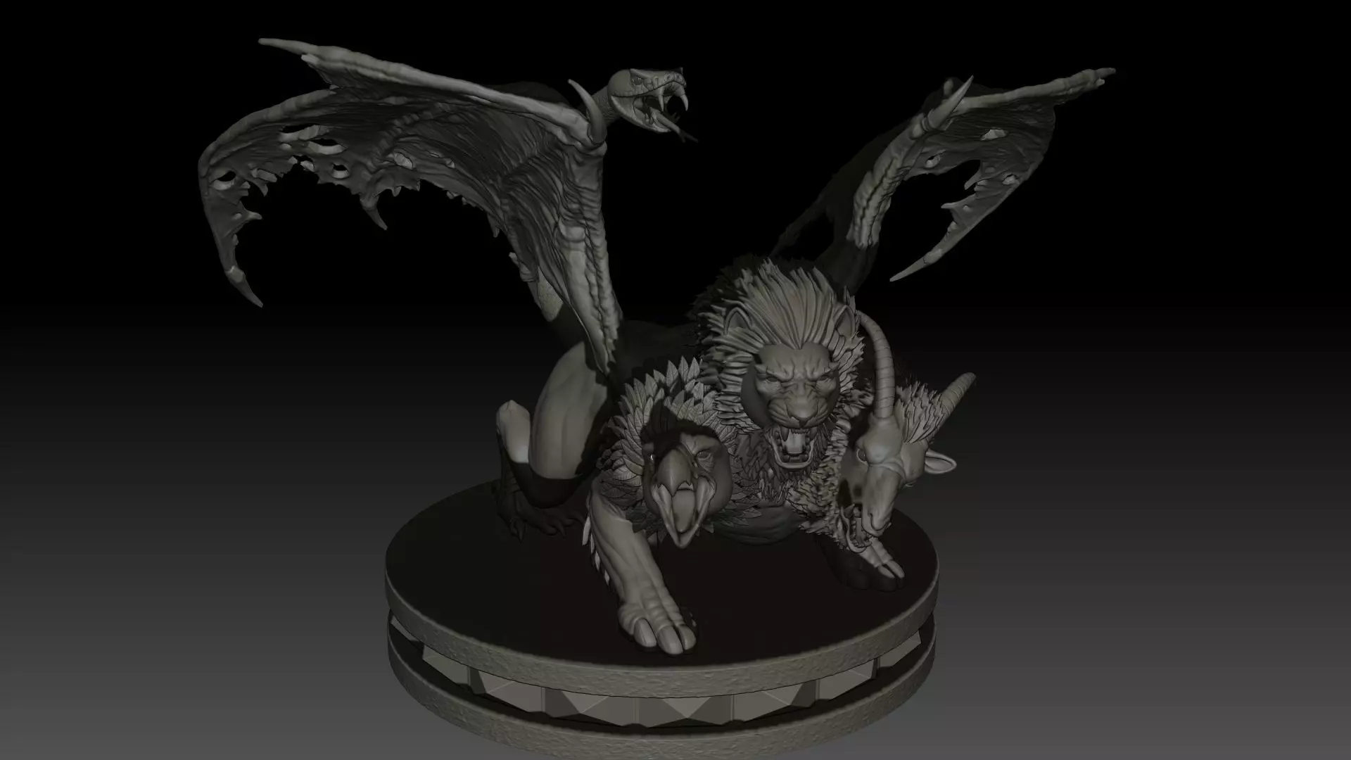 Chimera High Poly for 3d Print 3D print model