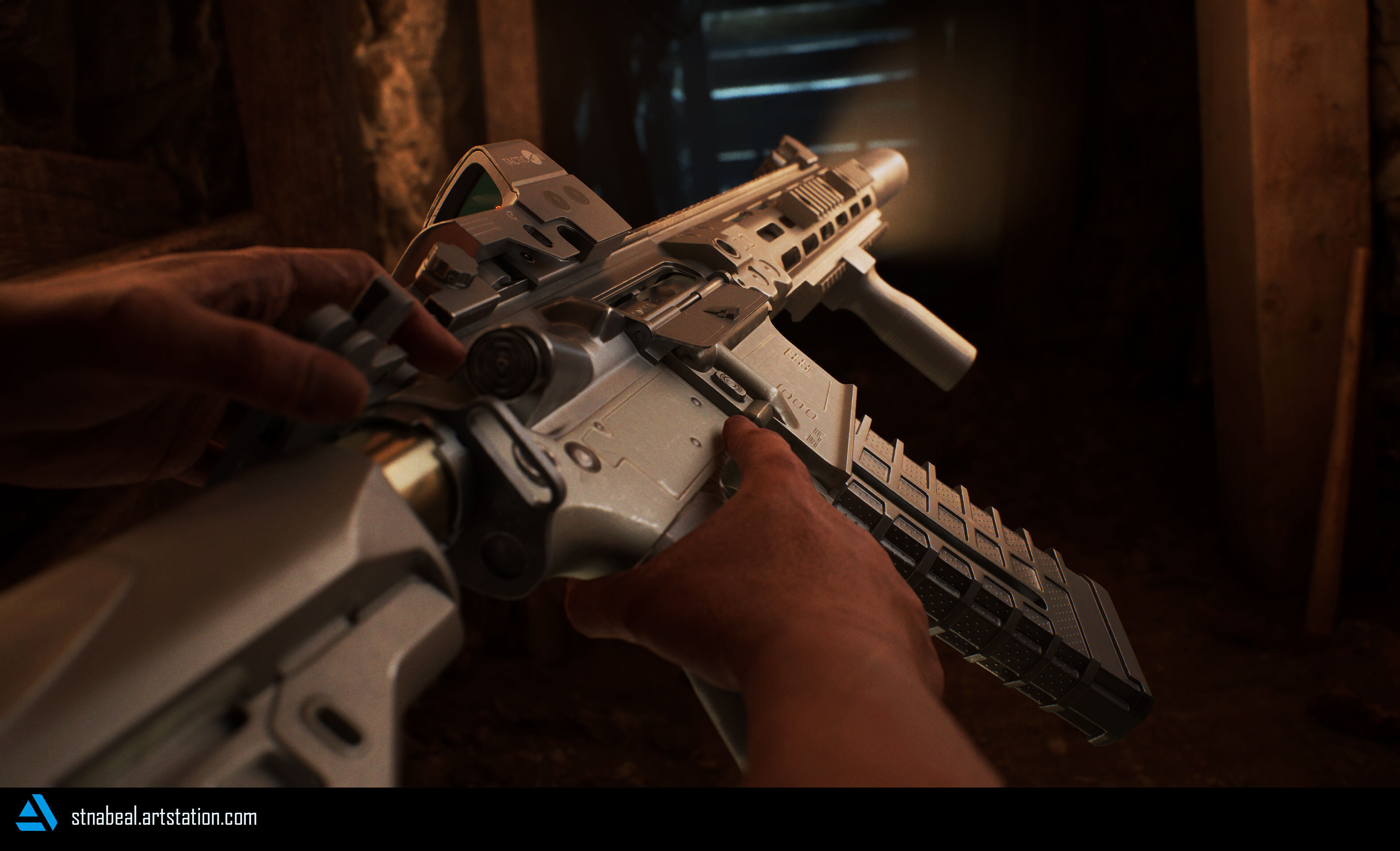 AR-15 SLR Modular Game-Ready Rifle Low-poly 3D model_9