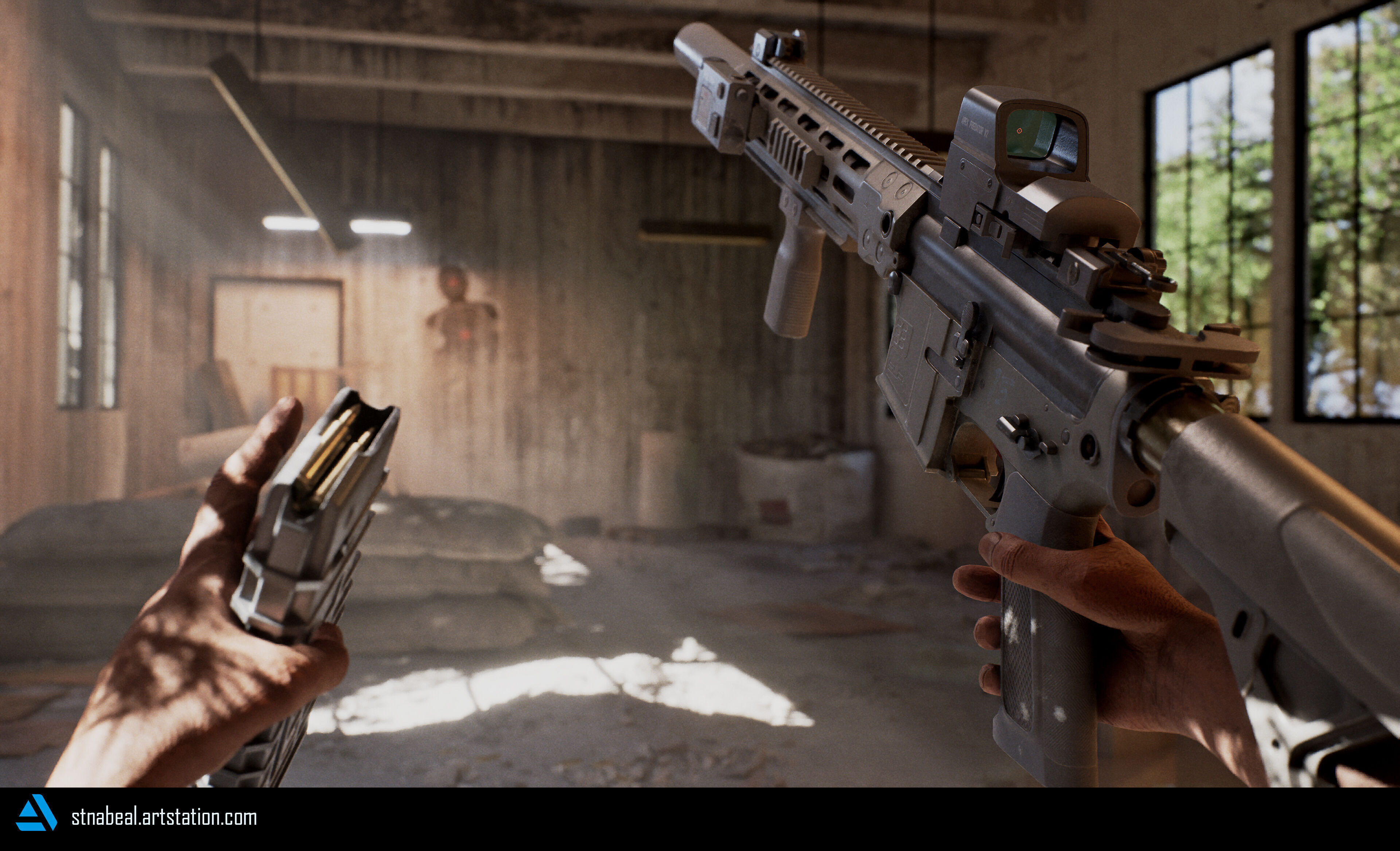 AR-15 SLR Modular Game-Ready Rifle Low-poly 3D model_10