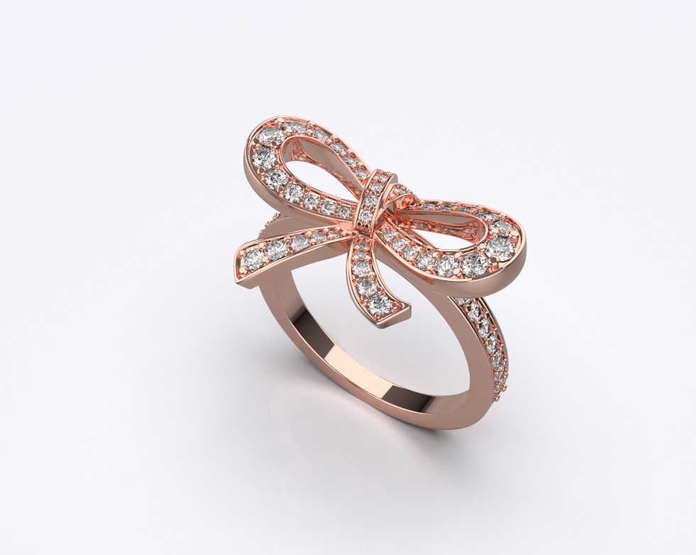 Bow Ring 3D print model_7