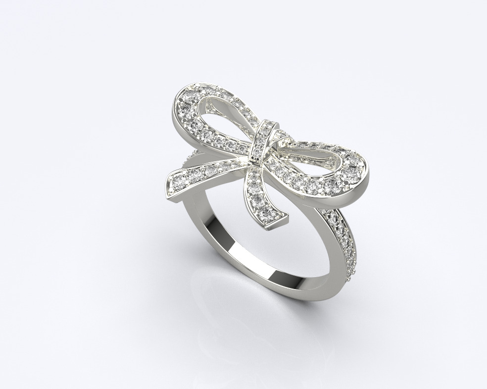 Bow Ring 3D print model_4