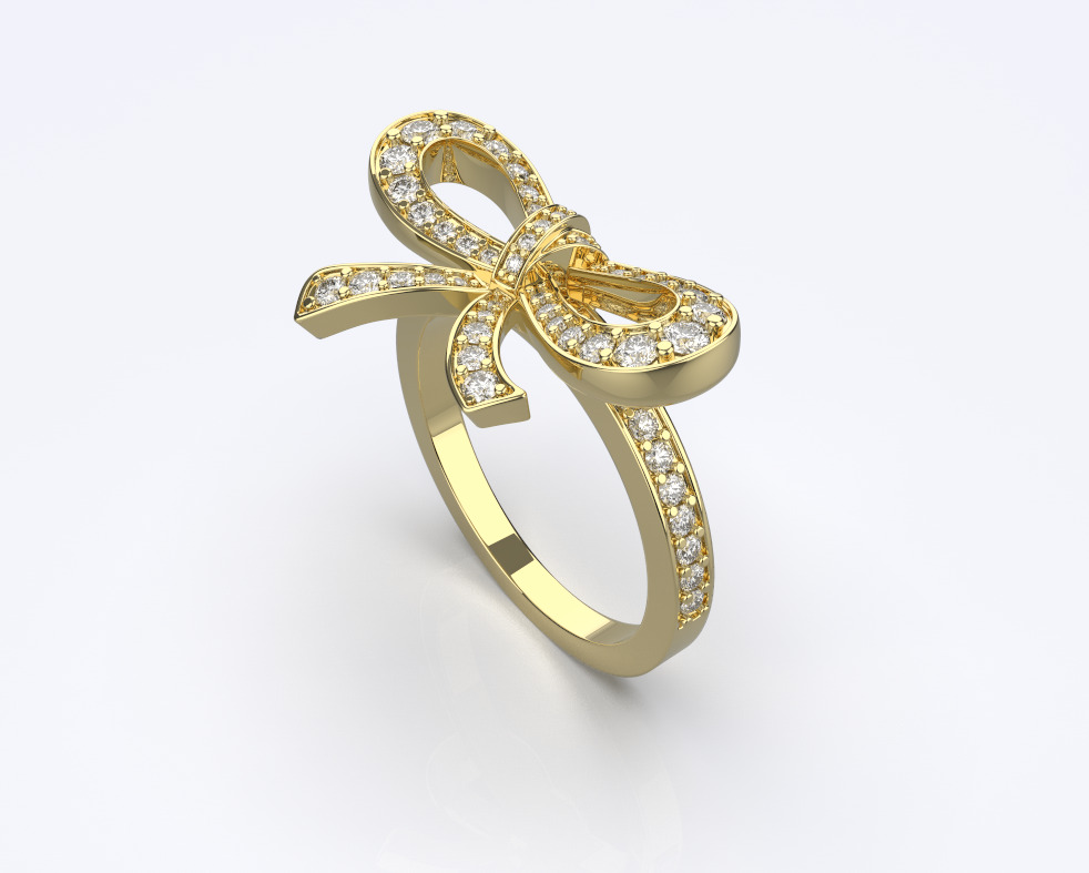Bow Ring 3D print model_1