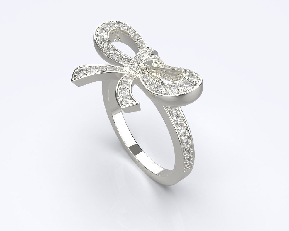Bow Ring 3D print model_5