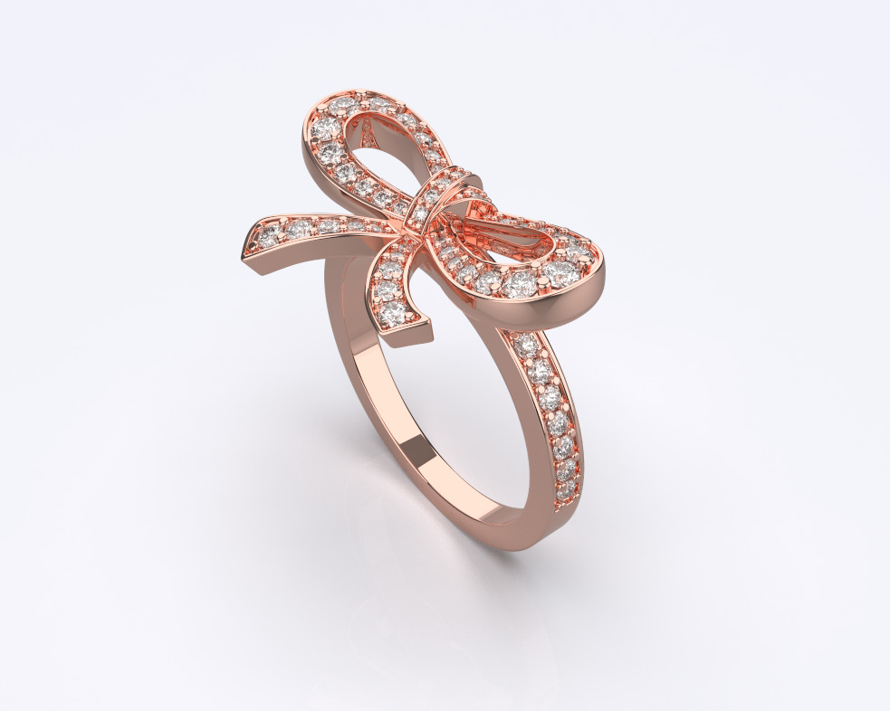Bow Ring 3D print model_8