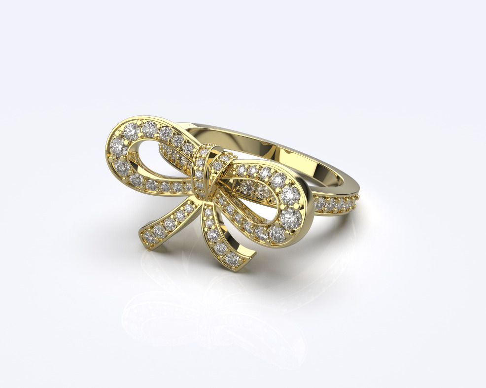 Bow Ring 3D print model_3