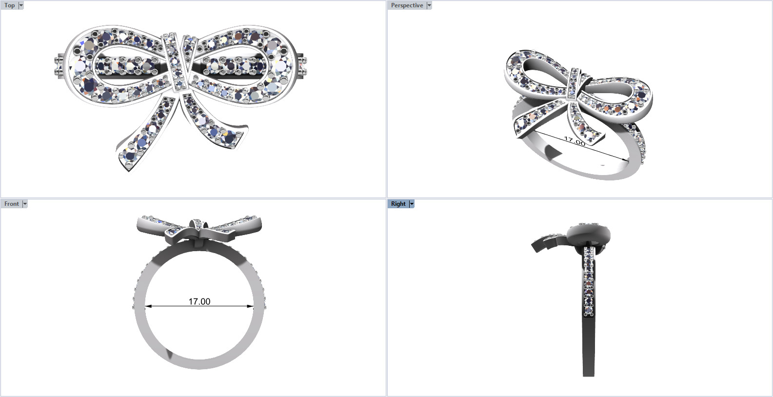 Bow Ring 3D print model_10