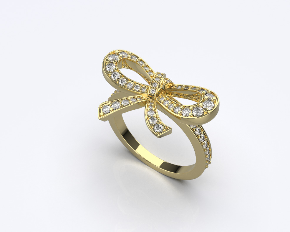 Bow Ring 3D print model_2