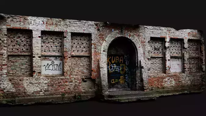 brickwall facade entrance ruins photogrammetry