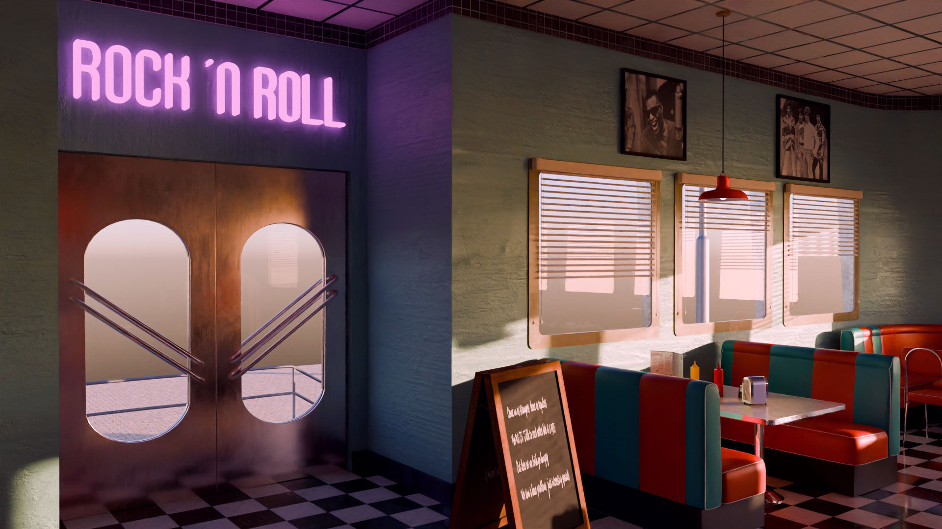 American Diner Scene 3D model_4