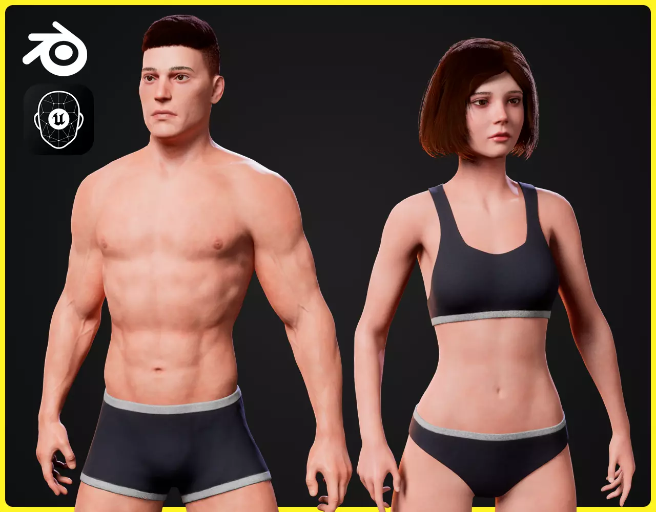 Realistic Human Base Models - Male And Female 3D Model Collection_0