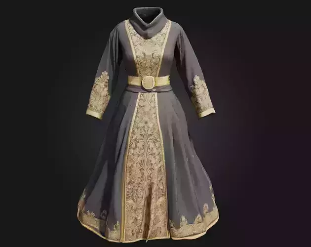 Elegant Black Gold Gown