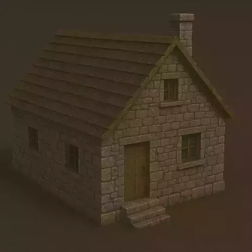 Traditional Stone House 3D Model