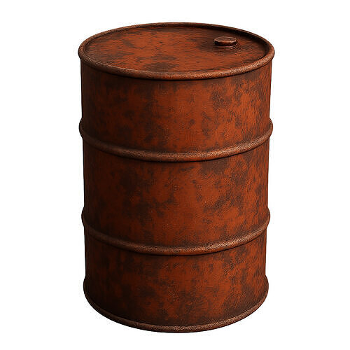 Rusty Metal Barrel Reddish Brown 3D Model 3D model