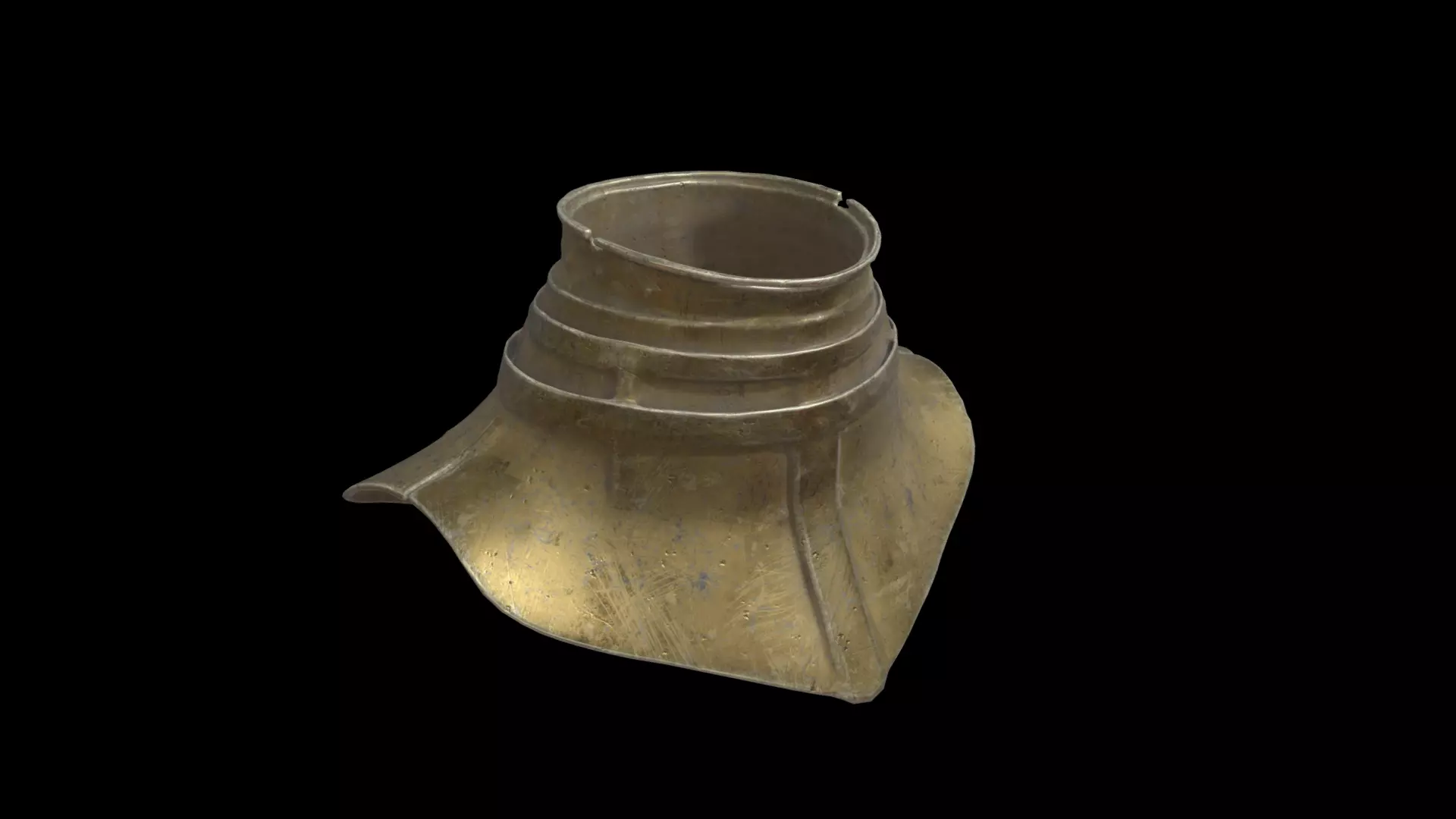 golden neck shield 3D model_0