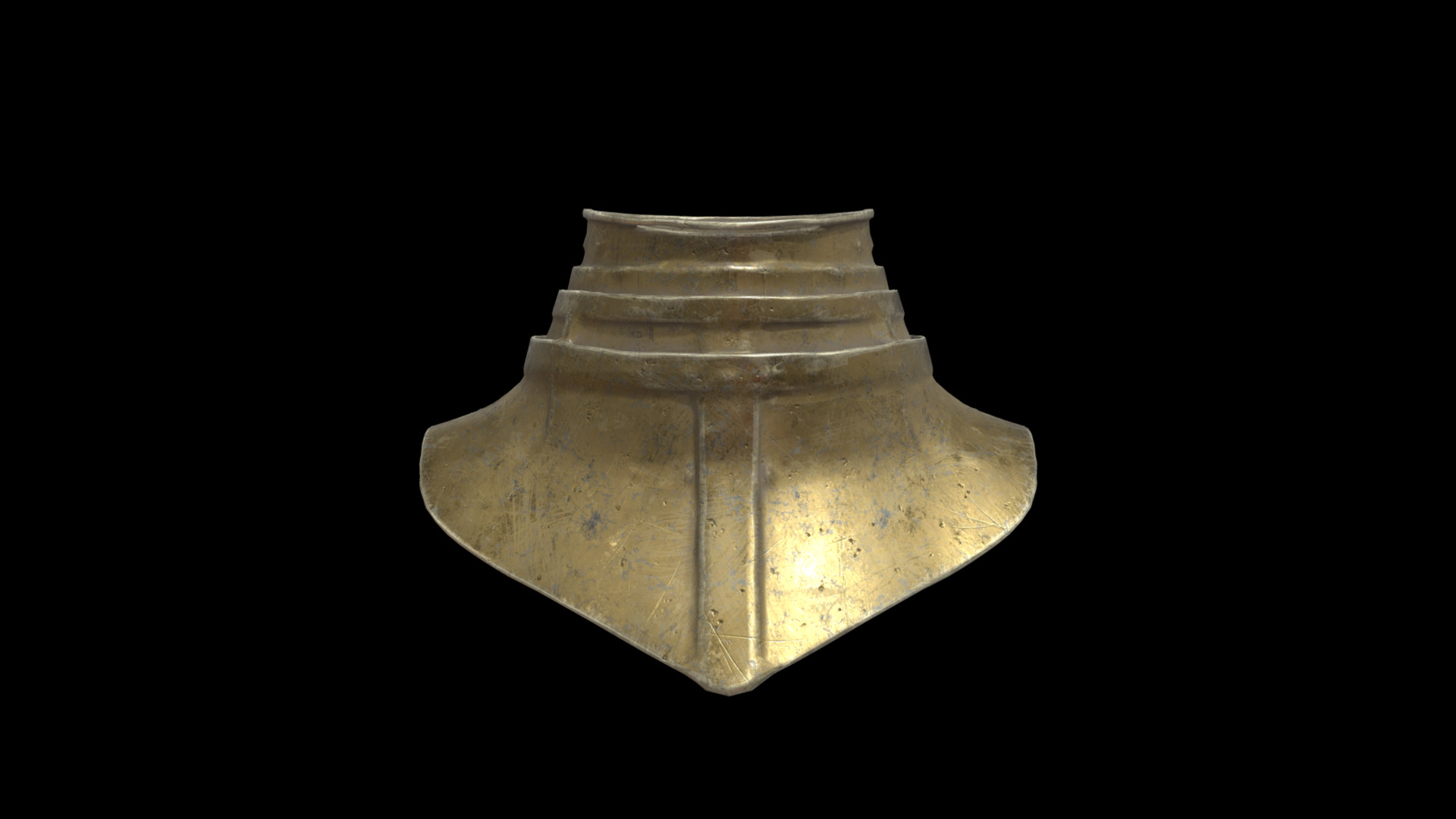 golden neck shield 3D model_2