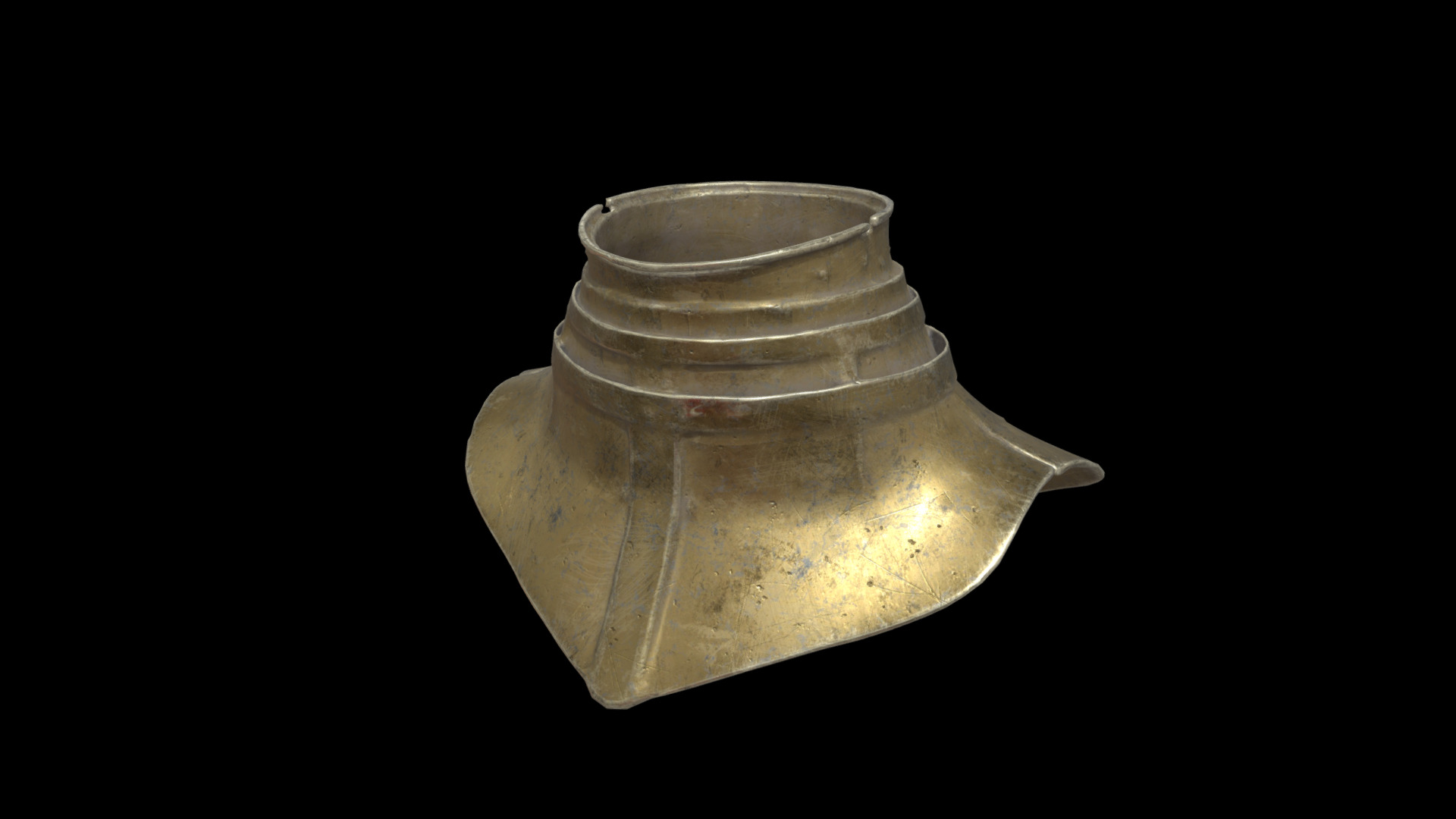 golden neck shield 3D model_1