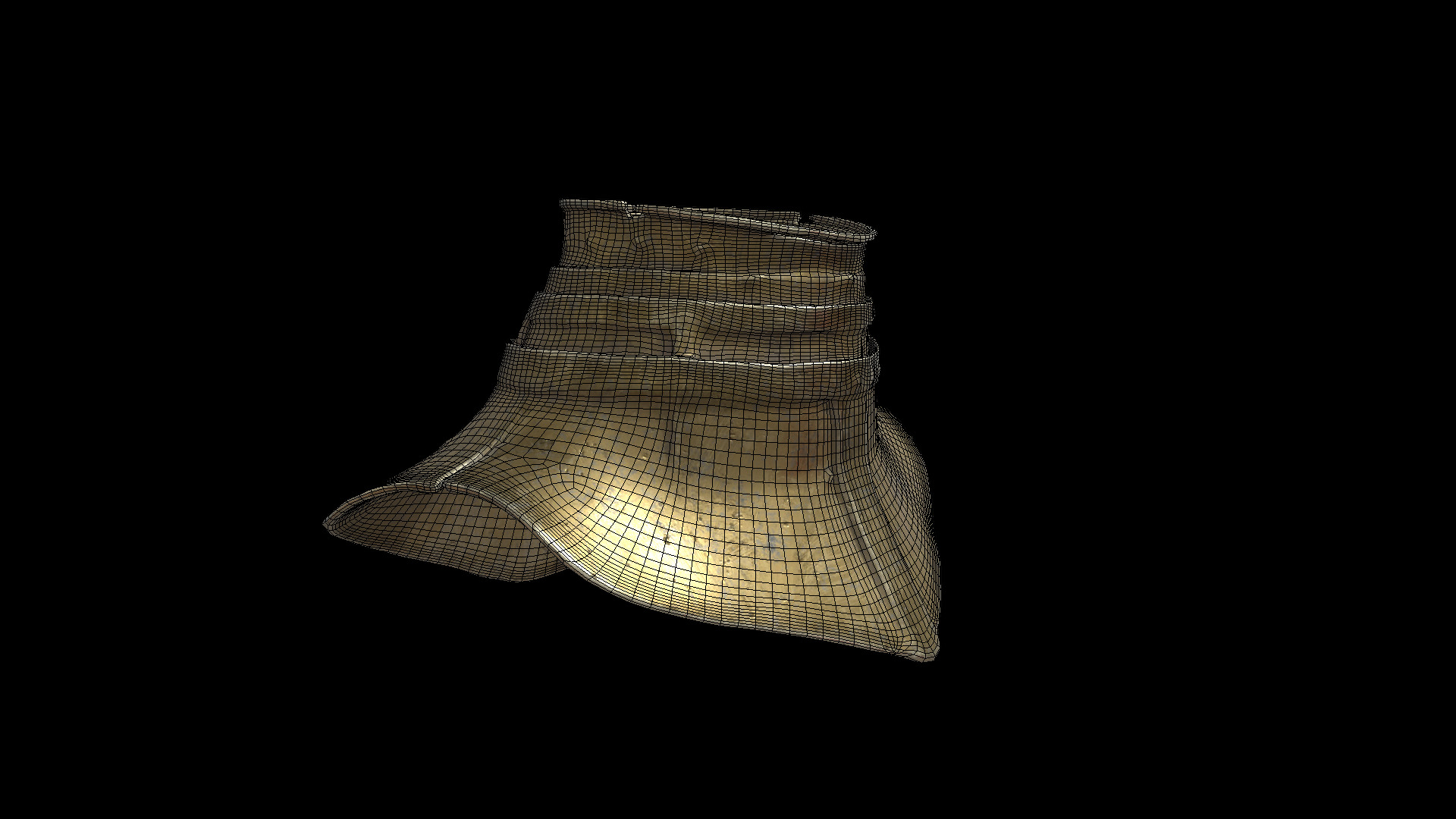 golden neck shield 3D model_7