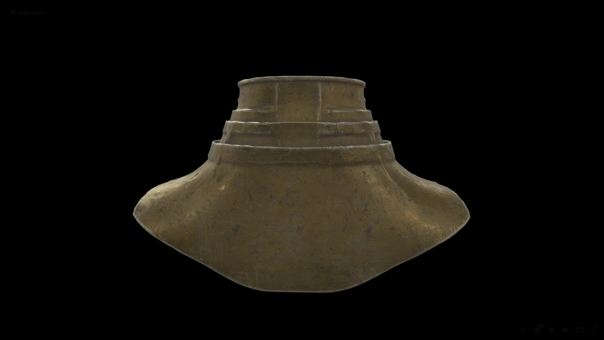golden neck shield 3D model_4