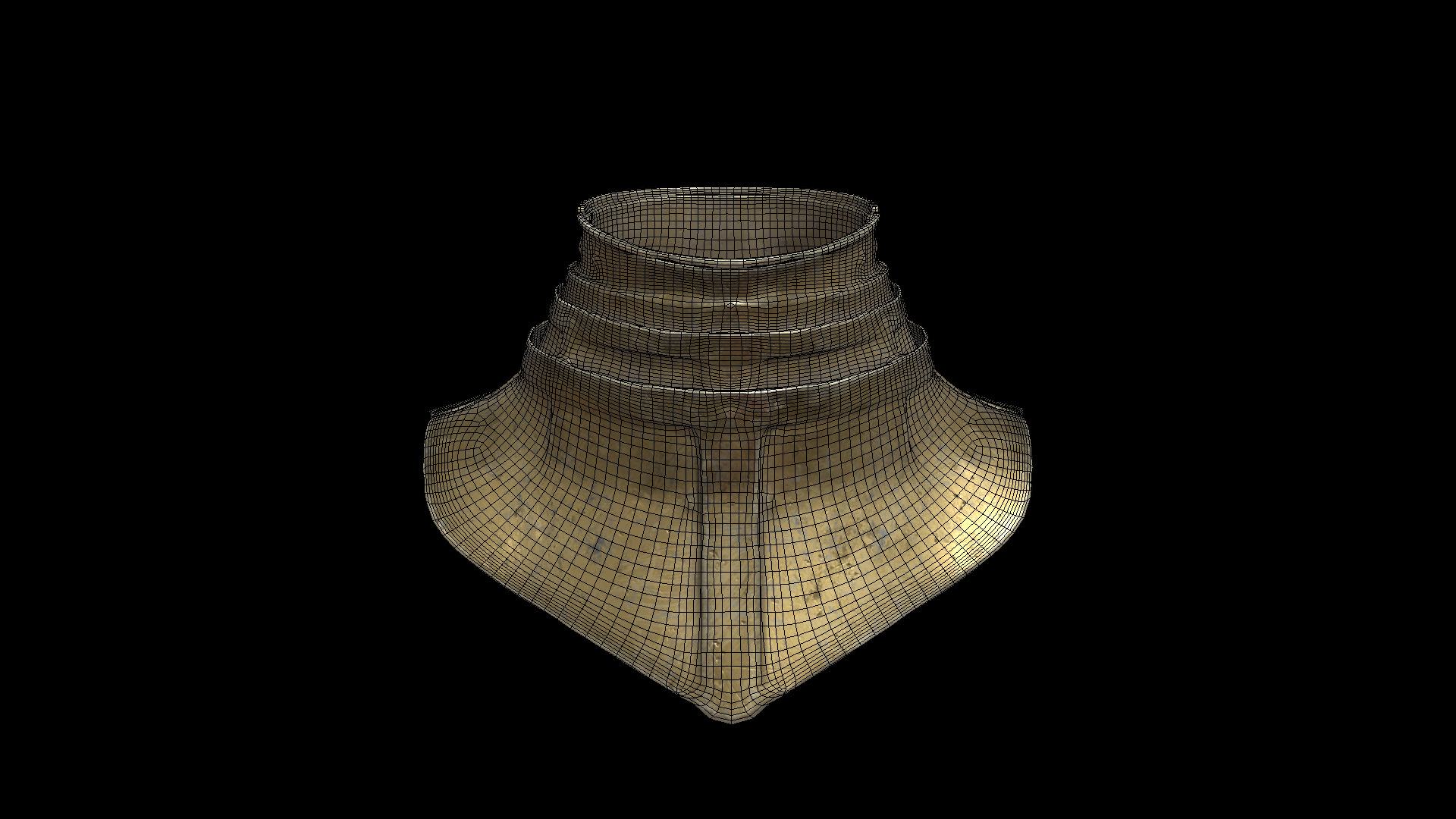 golden neck shield 3D model_6