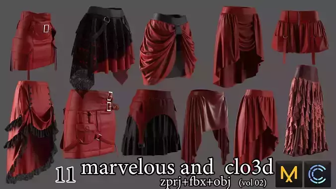 A collection of skirts suitable for gaming at Marvelous 