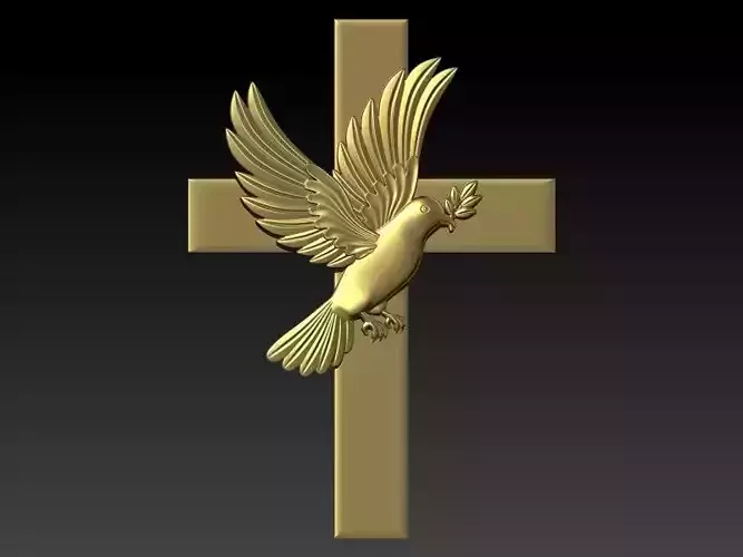 Holy Spirit Dove Cross Pendant 