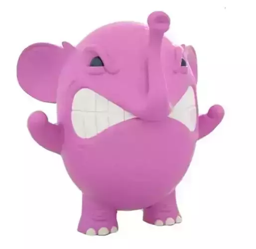 CHarly Angry Elephant Figure Fan ARt Toy 