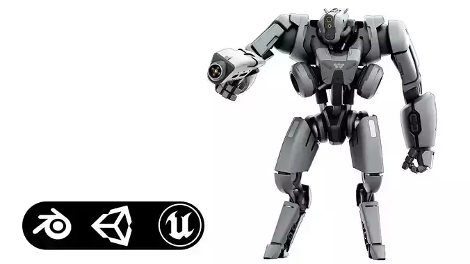 BATTLE DROID SYRIOS-C Rigged for Unreal Engine - Unity - MIXAMO 