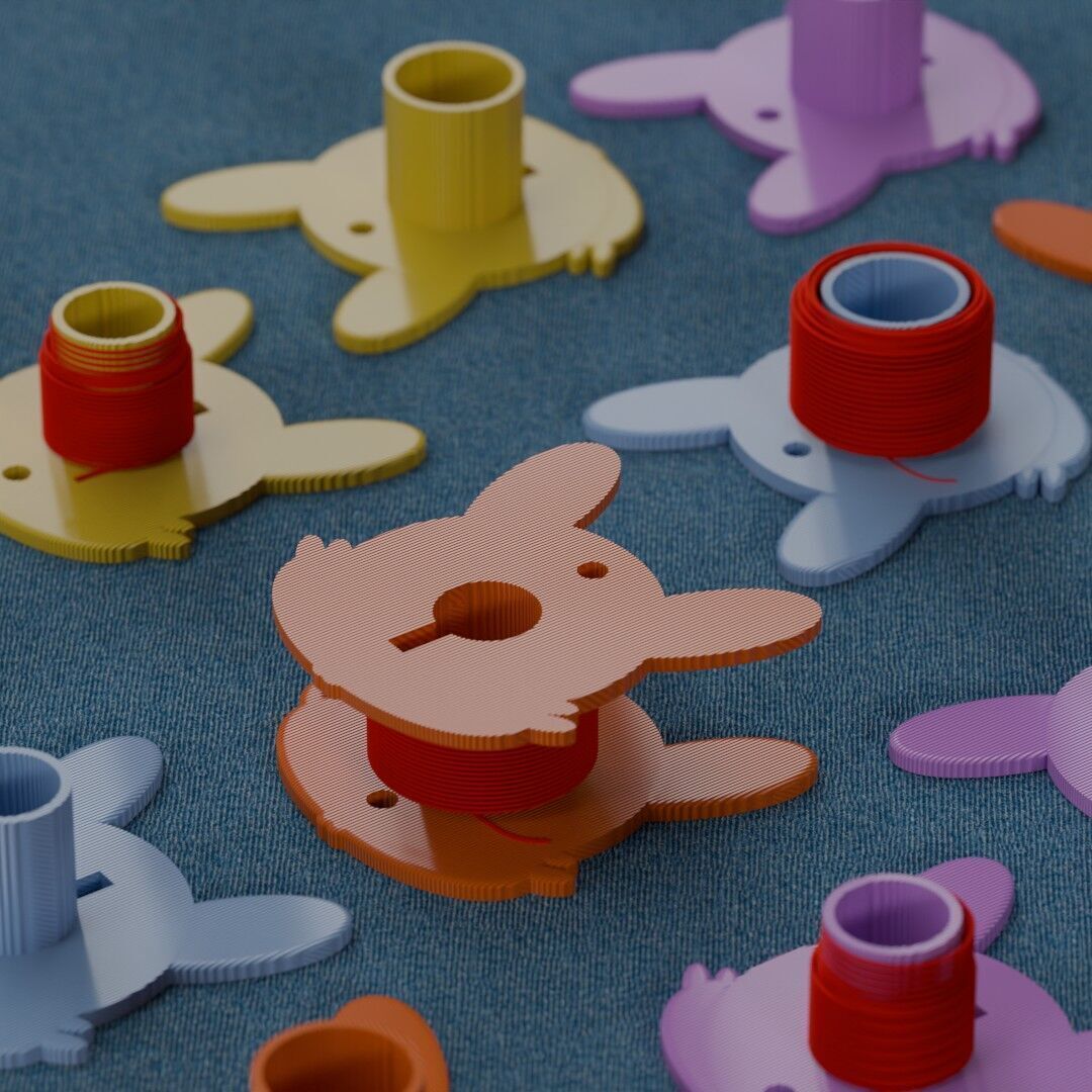 Bunny Spool the cute sewing bobbin 3D print model_5