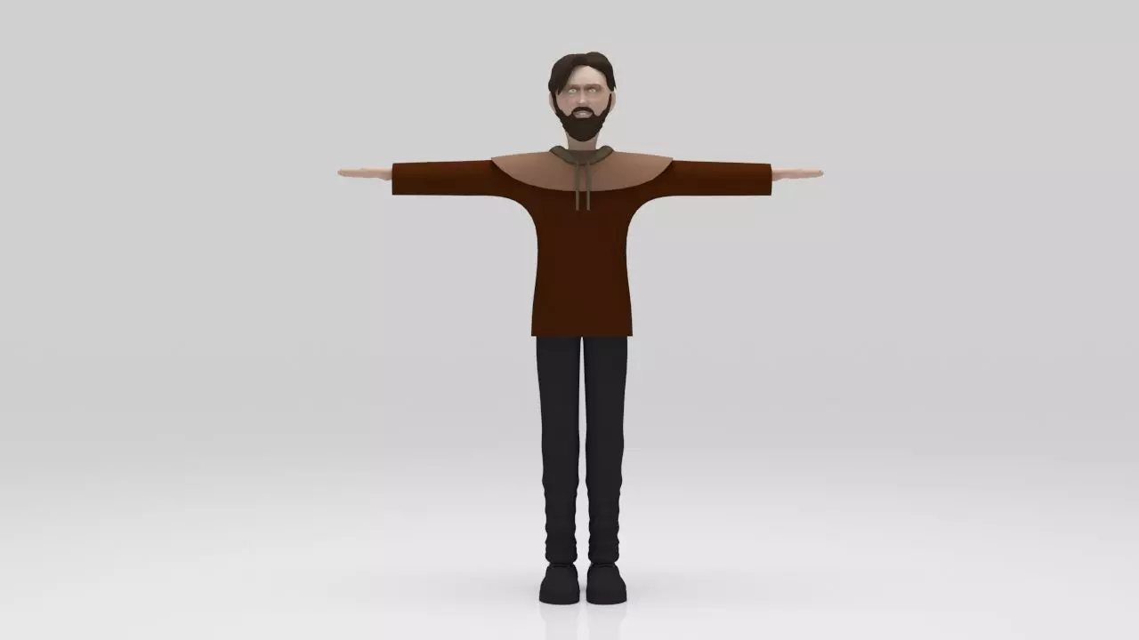 Character Marco Polo rigged lowpolys  Low-poly 3D model_0