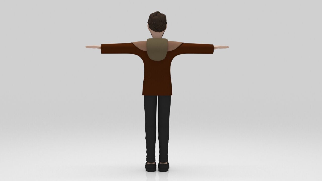 Character Marco Polo rigged lowpolys  Low-poly 3D model_3