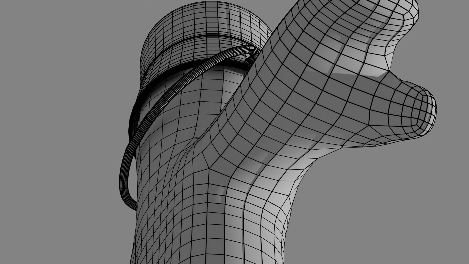 baby green humanoid cactus with bucket on head 3D model_5