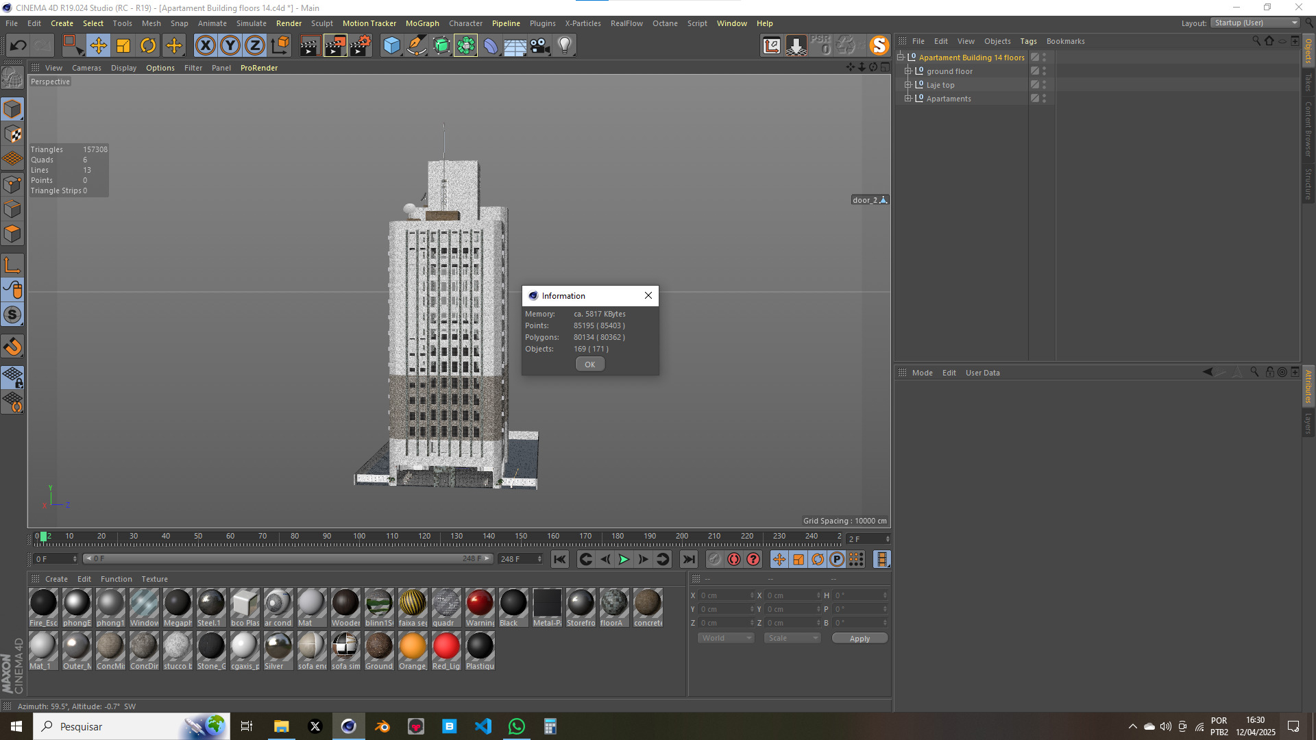 Apartment Building Floors 14 3D model_15