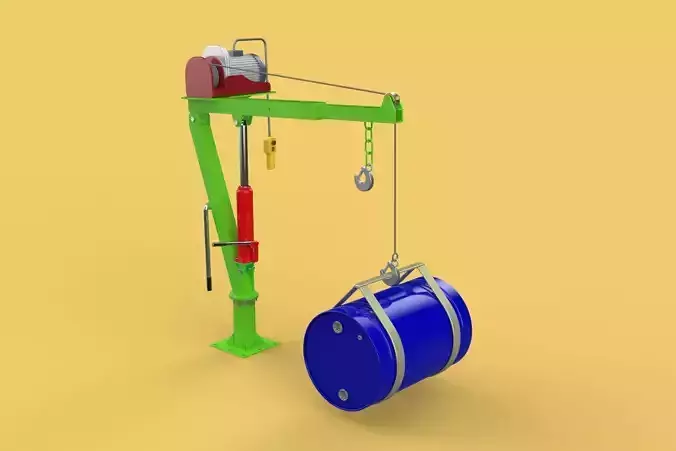 SWIVEL LIFTING CRANE ELECTRIC WINCH HOIST JIB STEEL DRUM BARREL