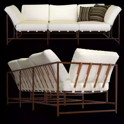 Canvas and Copper Sofa 3D model