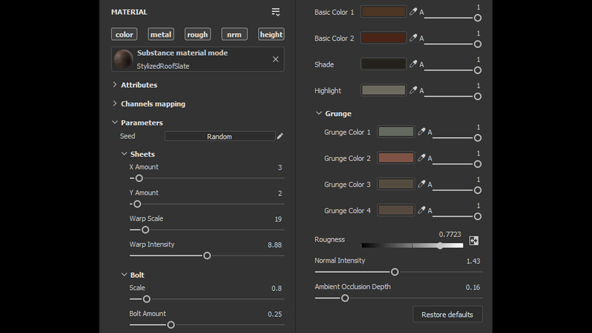 Stylized Roof Sheets Substance material and textures Texture_2