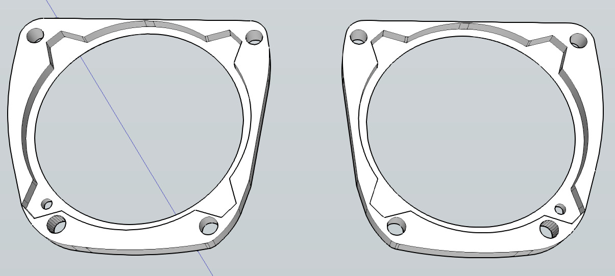 Speaker enclosure for Harley Davidson front lowers - basic 3D print model_8