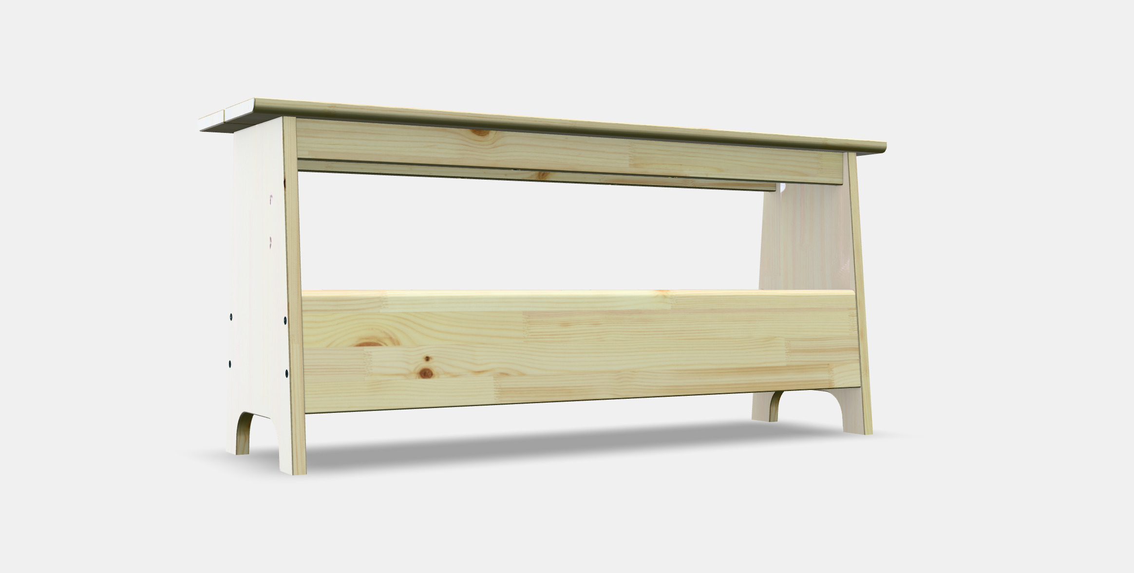 PERJOHAN Bench with storage Low-poly 3D model_8