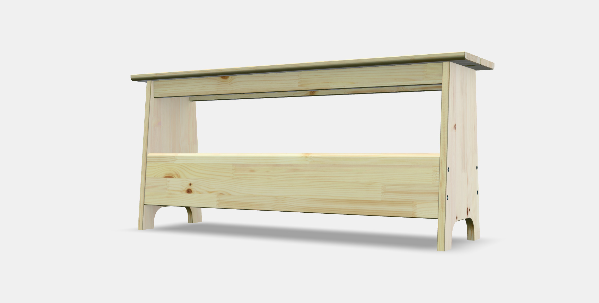 PERJOHAN Bench with storage Low-poly 3D model_11