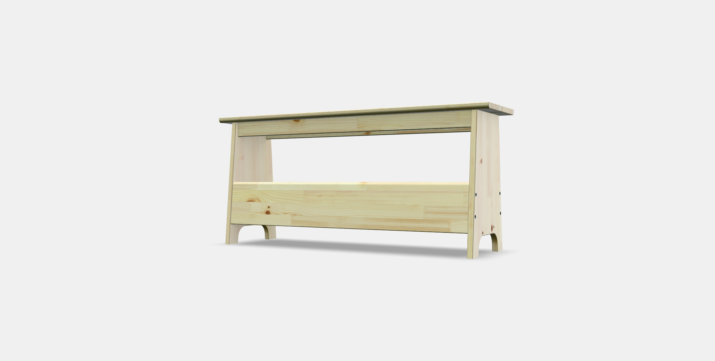 PERJOHAN Bench with storage Low-poly 3D model_14