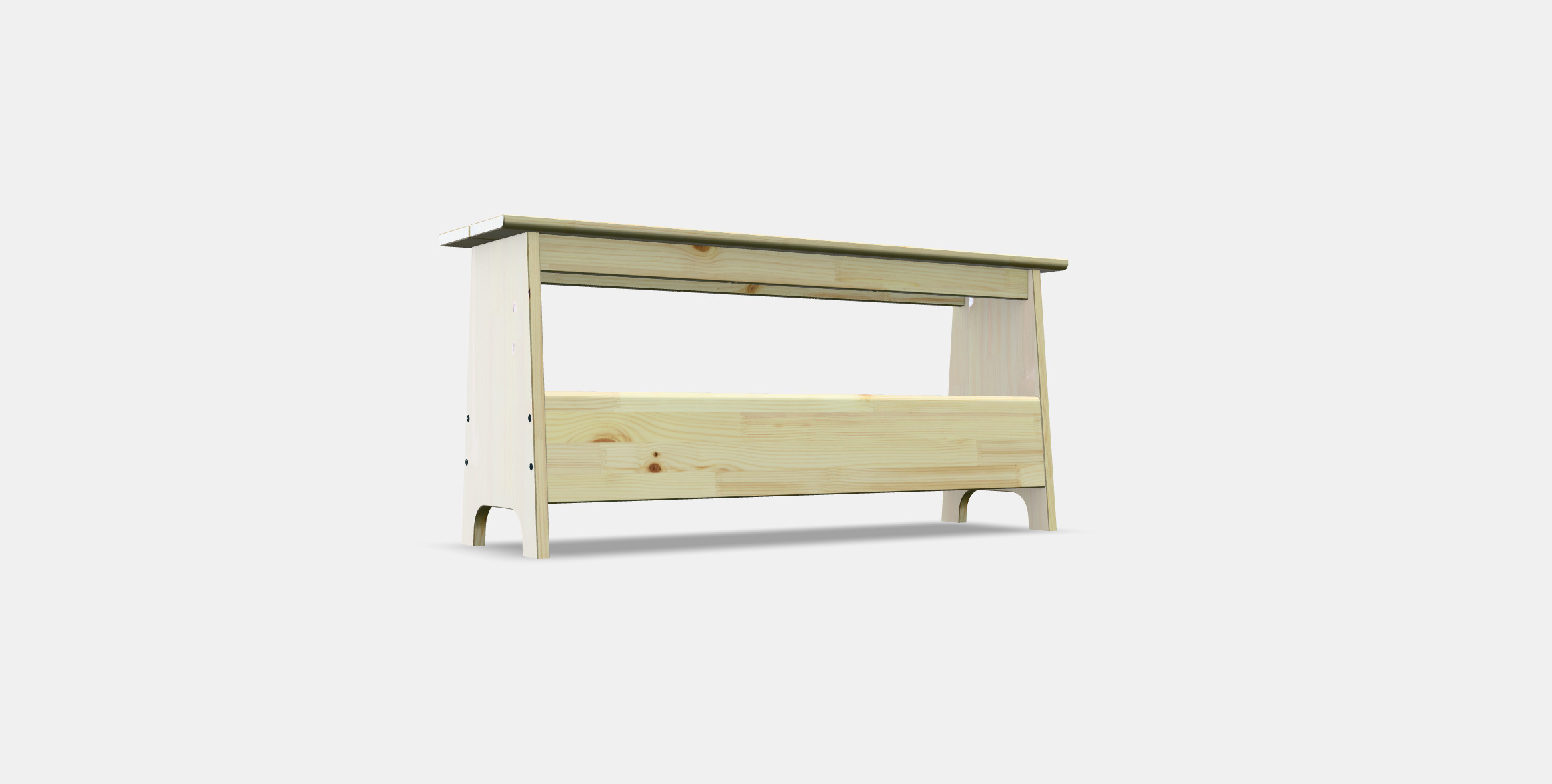 PERJOHAN Bench with storage Low-poly 3D model_2