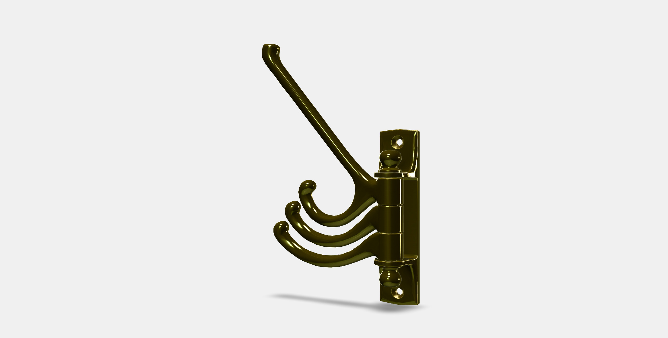 KAMPIG 3-armed swivel hook Low-poly 3D model_3